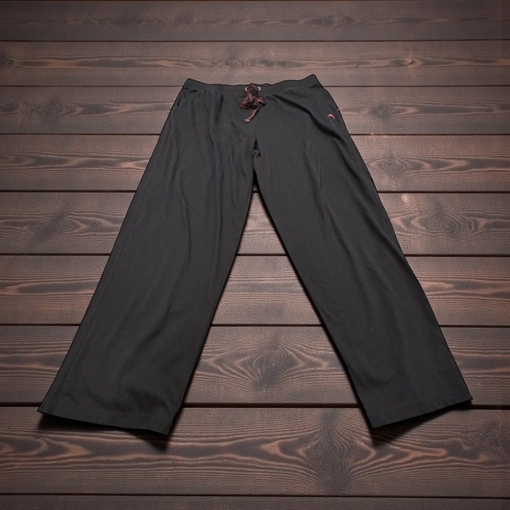 Tommy Bahama Mens XL Lounge Pants EG Black Cotton Polyester Drawstring Pockets
